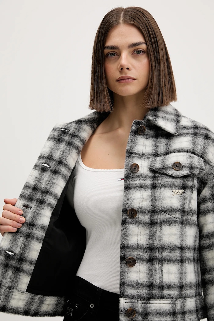 Tommy Jeans jachetă din amestec de lână DW0DW21662