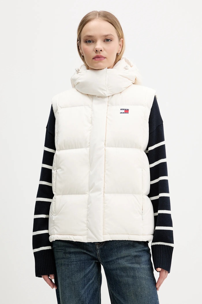 Tommy Jeans bezrękawnik puchowy pozostałe beżowy DW0DW21627