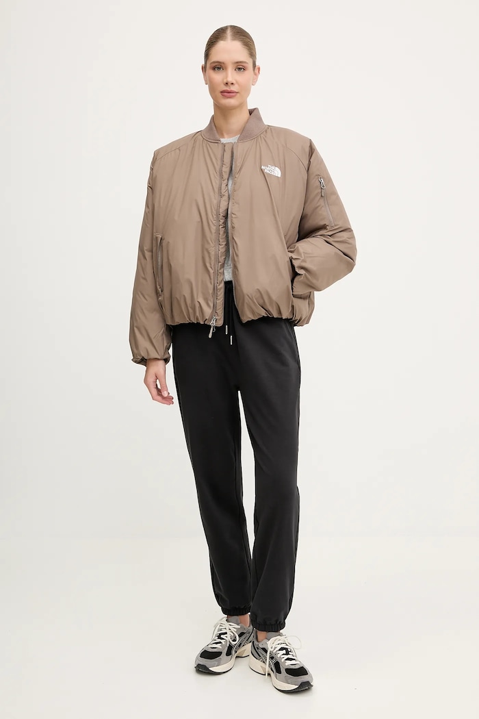 Μπουφάν bomber The North Face Choqa NF0A8F1WBOW1 καφέ AW25