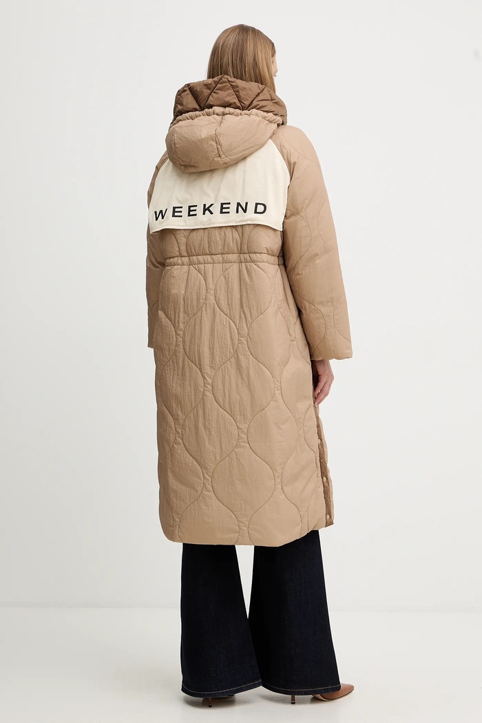 Oboustranná péřová bunda Weekend Max Mara NOVAK 2525496082600 hnědá