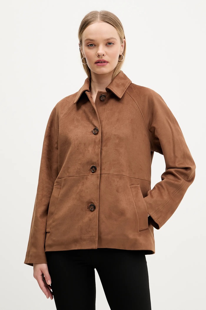 Μπουφάν Abercrombie & Fitch χωρίς μόνωση καφέ KI144.5137.445
