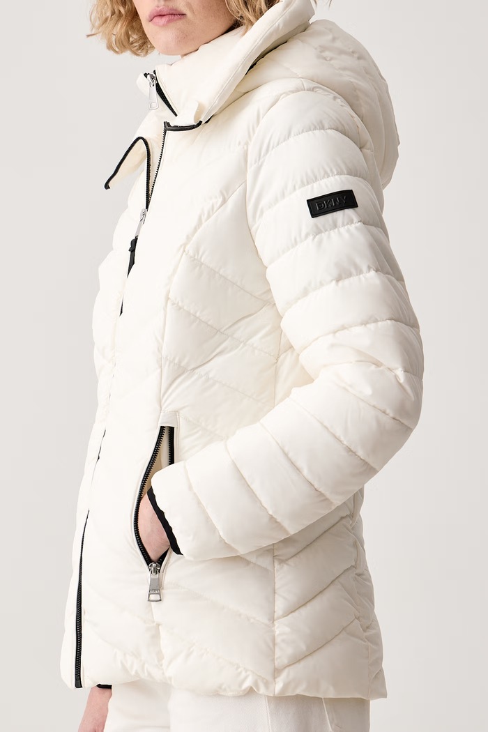 Kurtka damska DKNY DLEMPN45 beżowy
