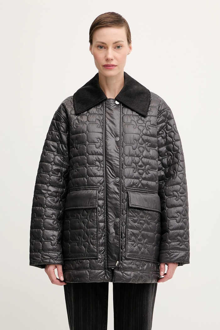 GANNI jacket Shiny Quilt Midi other gray W0343