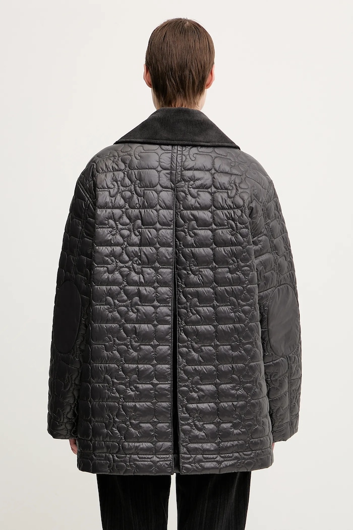 Clothing GANNI jacket Shiny Quilt Midi W0343 gray