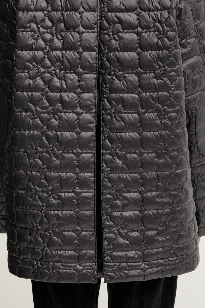 GANNI kurtka Shiny Quilt Midi W0343 szary
