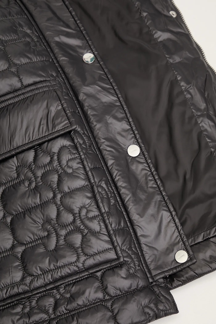GANNI kurtka Shiny Quilt Midi W0343