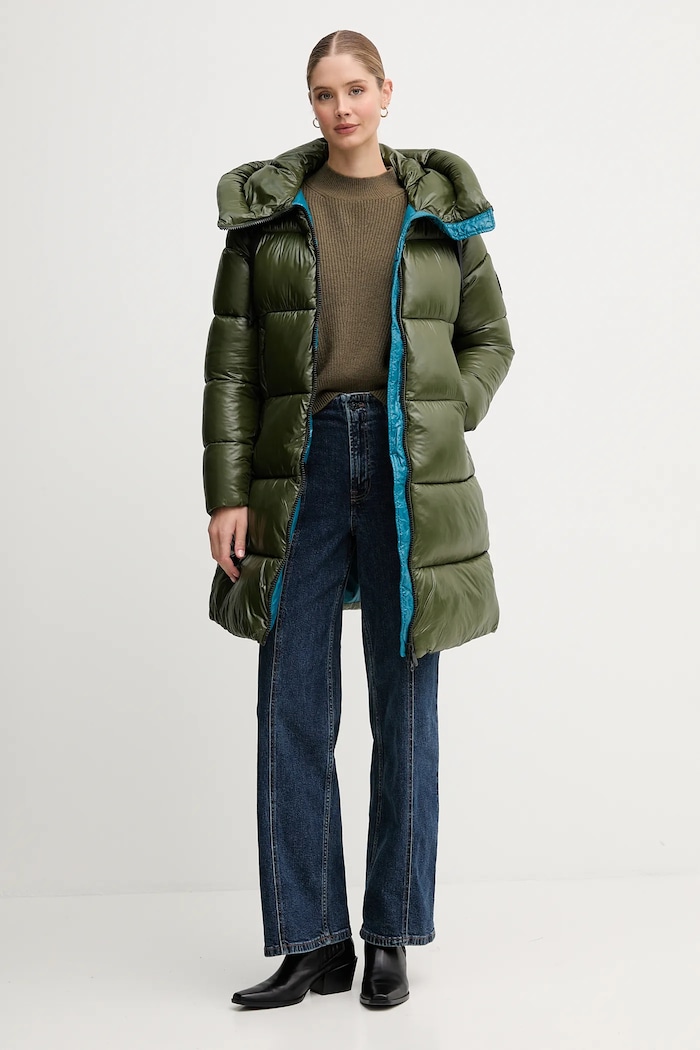 Save The Duck giacca lunga da donna ISABEL D45510W.LOVE21 verde AW25