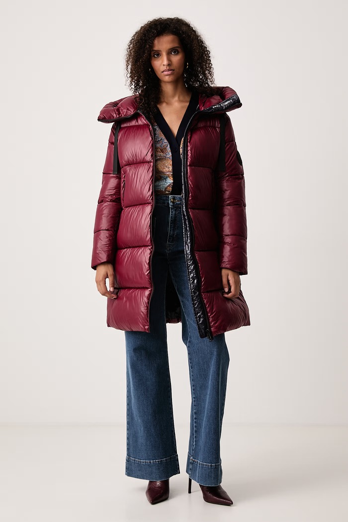 Save The Duck Jachetă lungă pentru femei ISABEL D45510W.LOVE21 burgundia AW25