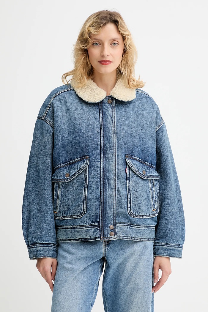 Rifľová bunda Levi's bez kapucne tmavomodrá 003JF