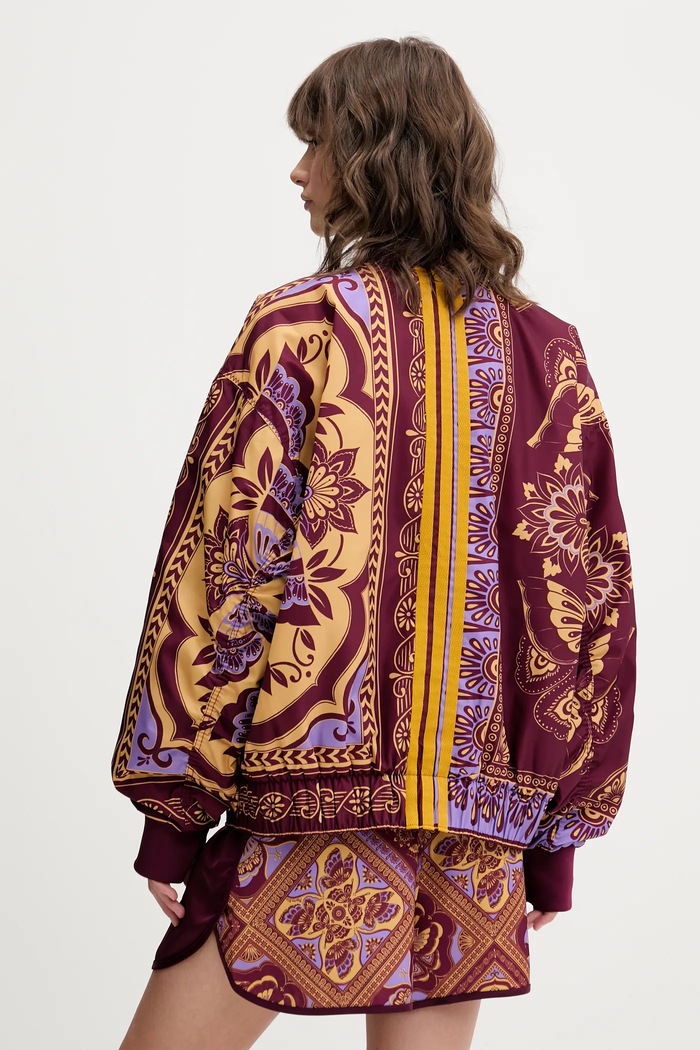 Odzież adidas kurtka bomber x Farm Rio JL8621 bordowy