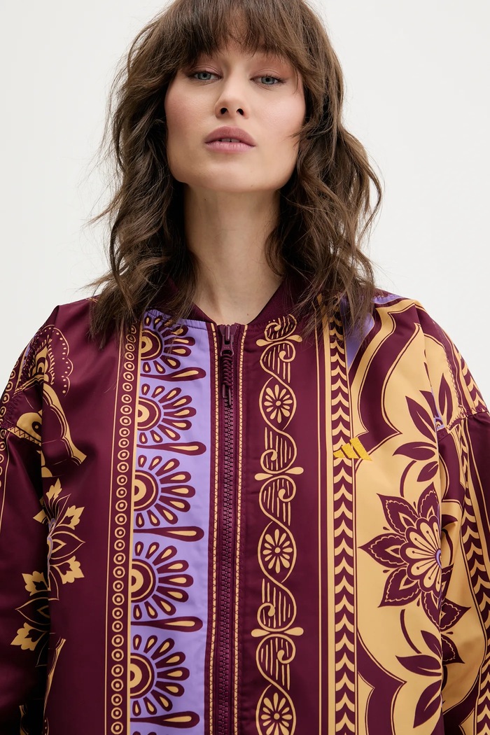 adidas kurtka bomber x Farm Rio bordowy JL8621