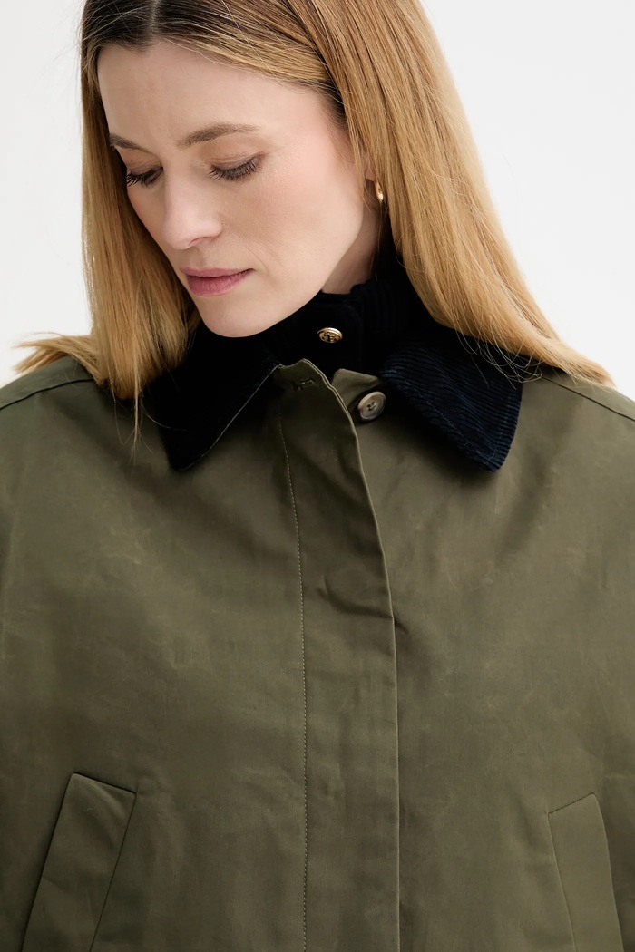 A.P.C. kurtka bawełniana Veste Becca zielony COHIL.F02990