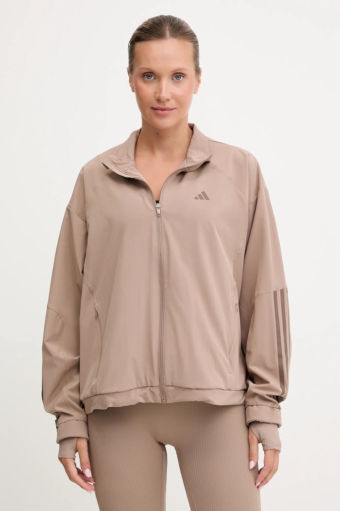 adidas Performance jachetă de antrenament HYGLM cu captuseala maro JX3857