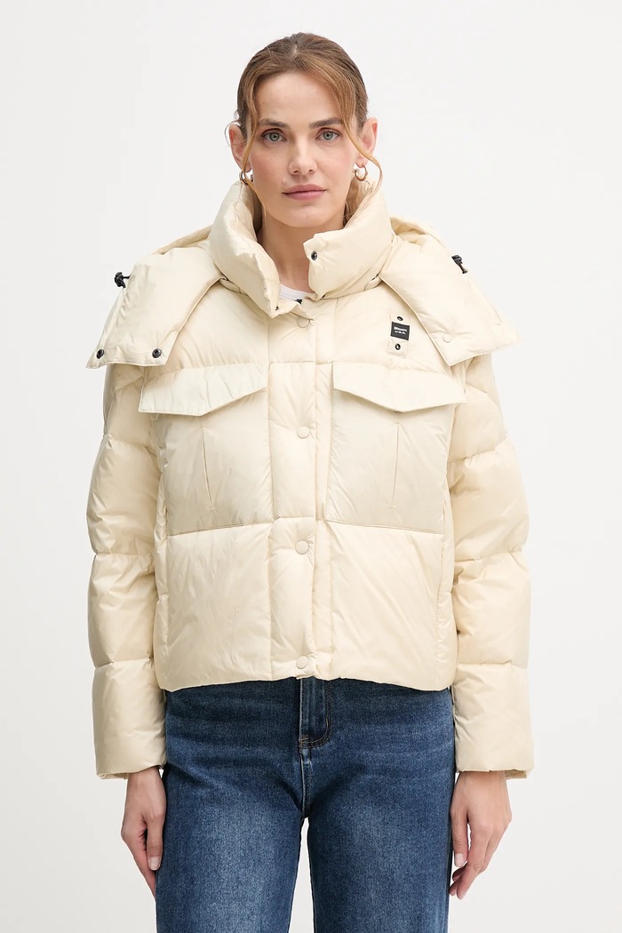 Blauer geacă de puf LAVAL cu captuseala bej BLDC03169