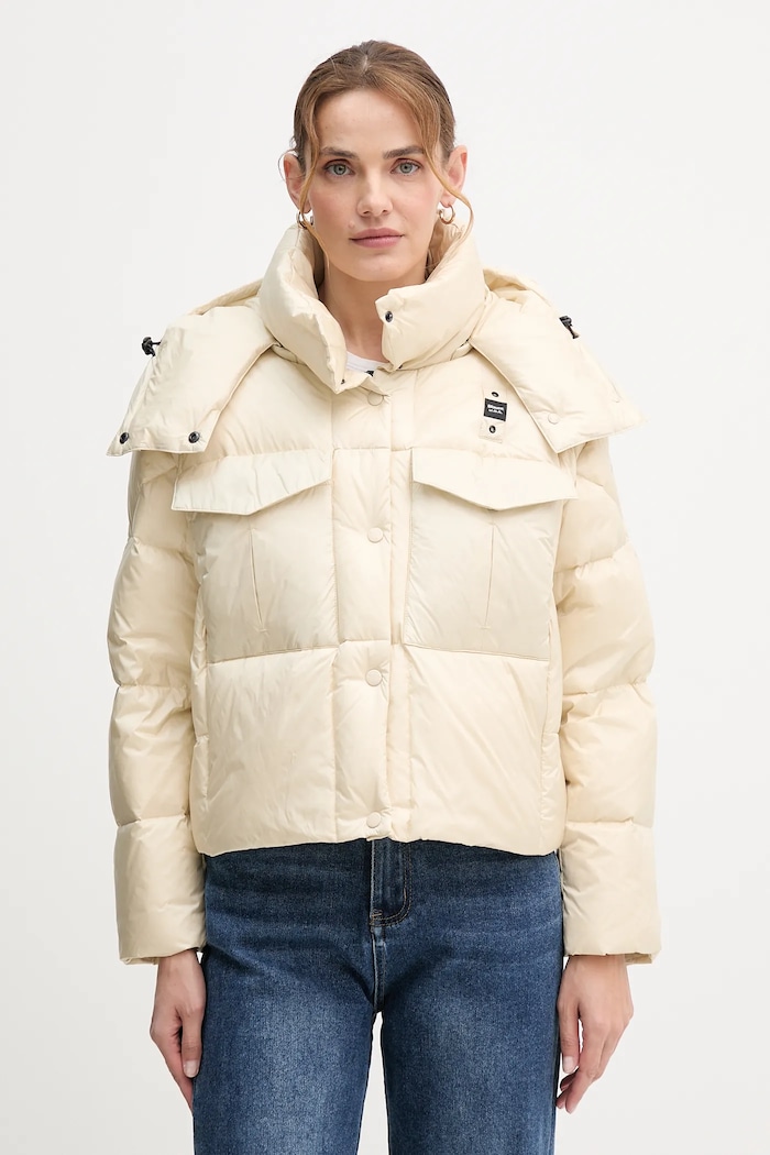 Blauer geacă de puf LAVAL cu captuseala bej BLDC03169
