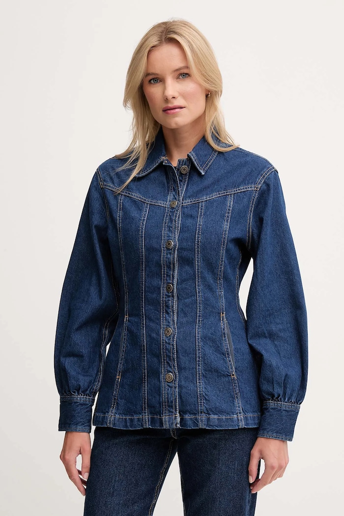 Τζιν μπουφάν Pepe Jeans χωρίς κουκούλα μπλε PL4024328