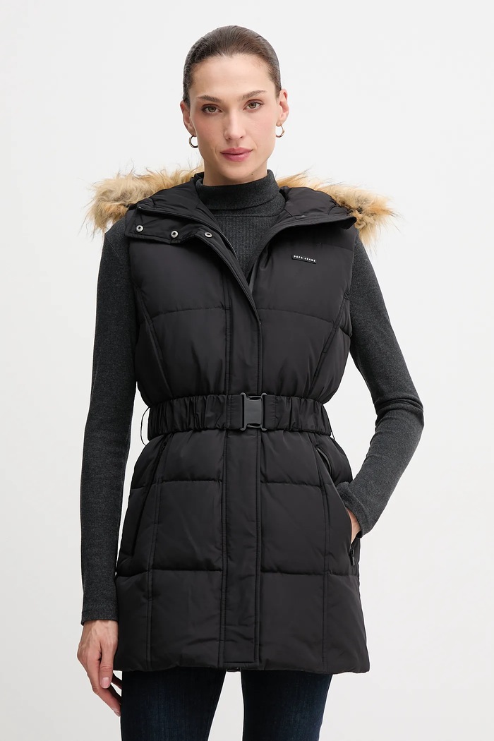 Páperová vesta Pepe Jeans zateplené čierna PL4024335