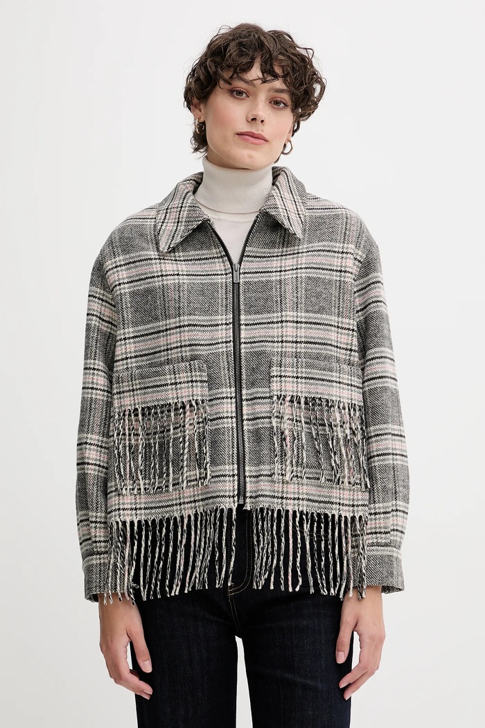 Bunda s prímesou vlny Pepe Jeans nezateplené sivá PL4024341