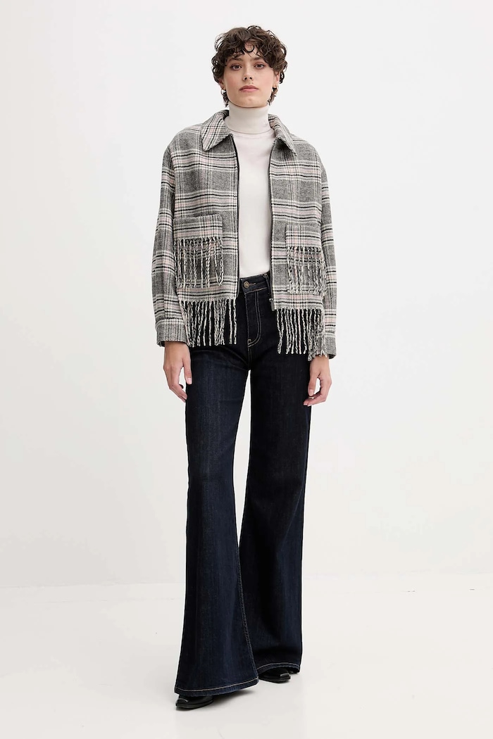 Bunda s prímesou vlny Pepe Jeans PL4024341 sivá AW25