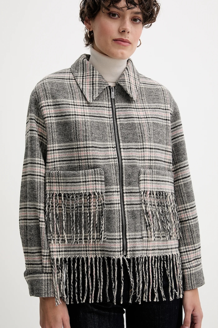 Bunda s prímesou vlny Pepe Jeans sivá PL4024341