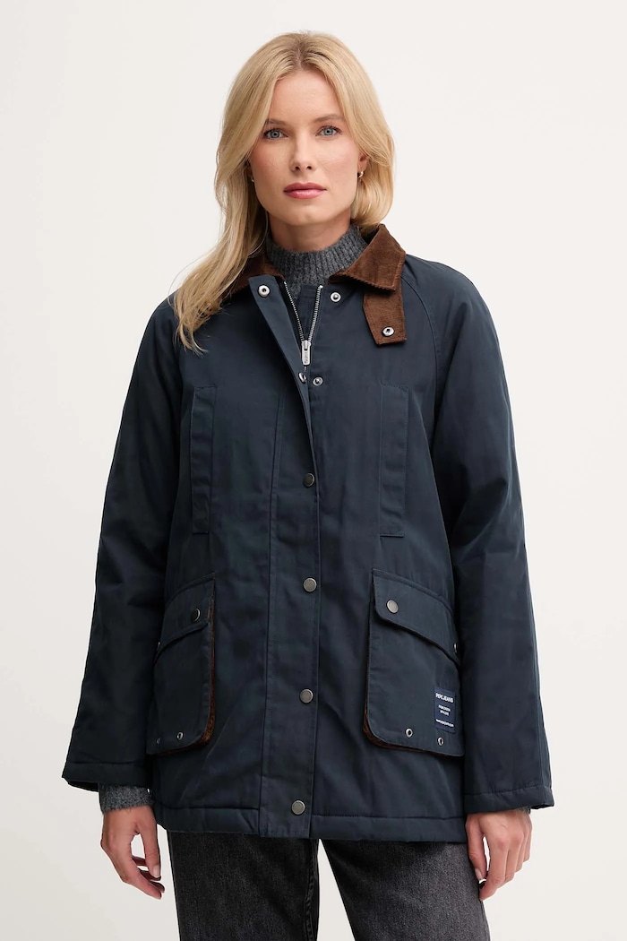 Bunda Pepe Jeans jemné zateplenie tmavomodrá PL4024352