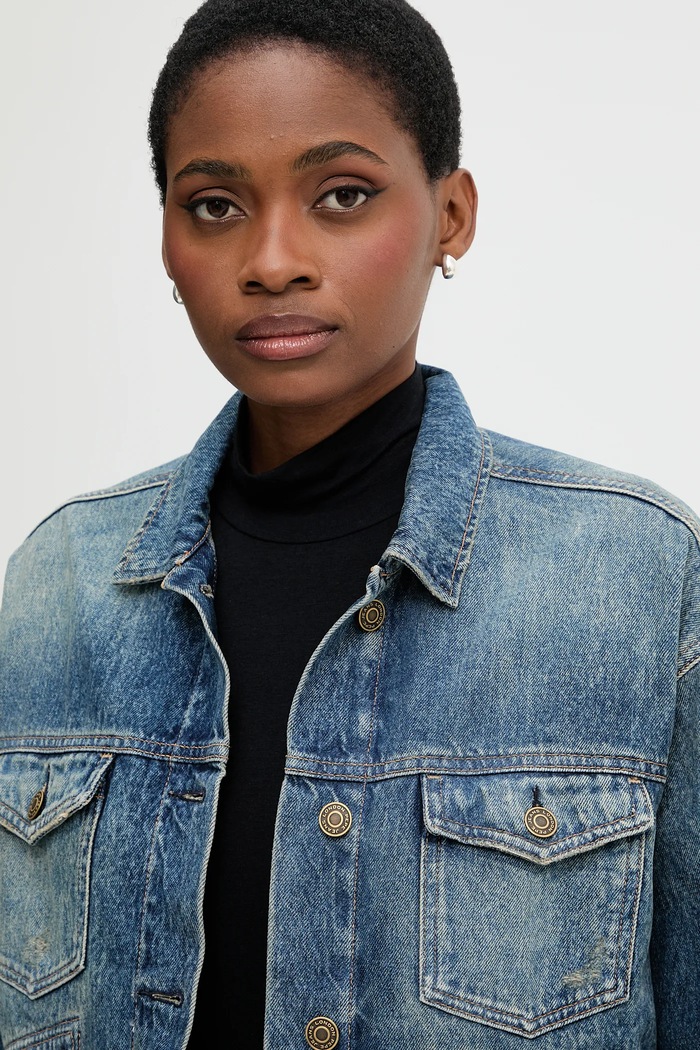 Rifľová bunda Pepe Jeans modrá PL40243325W0