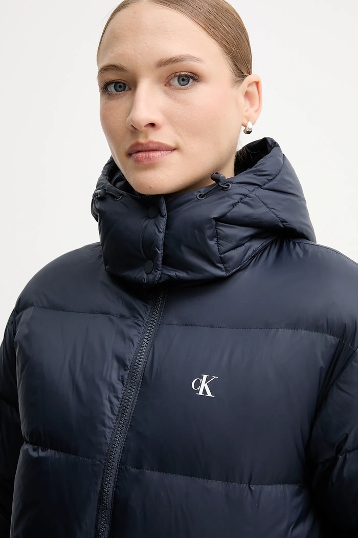 Пухено яке Calvin Klein Jeans тъмносин LV047D501G