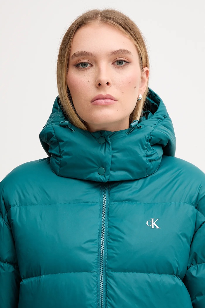 Páperová bunda Calvin Klein Jeans LV047D502G zelená