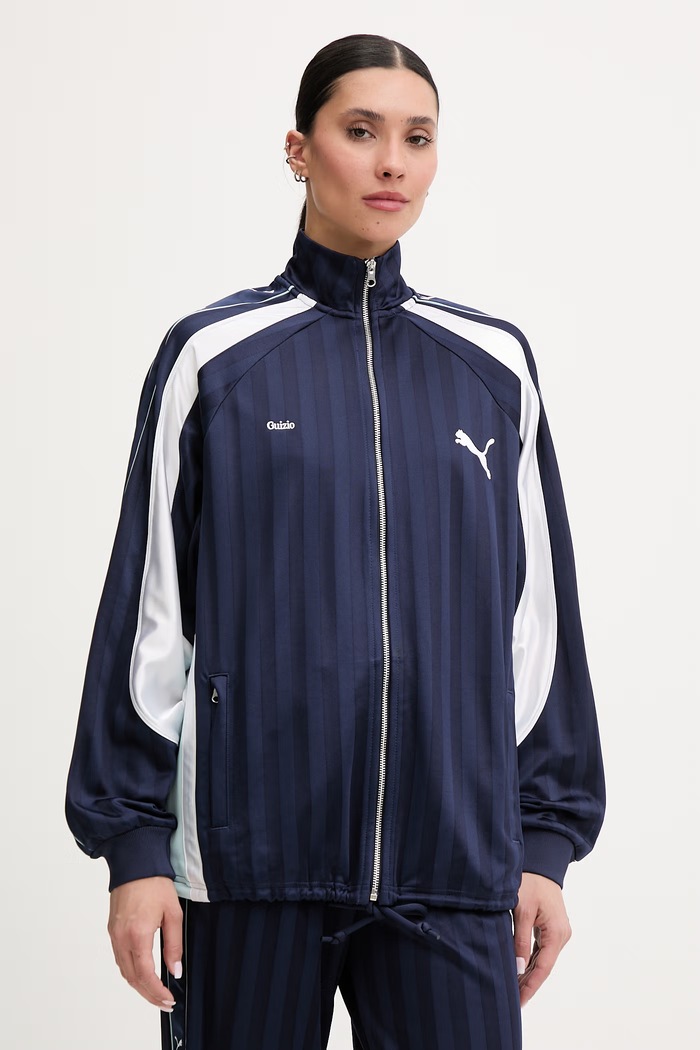 Puma mikina na zips dámska PUMA x GUIZIO bez kapucne tmavomodrá 632558