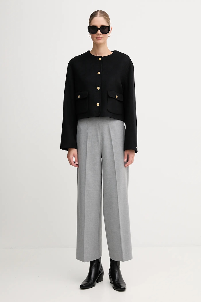Bunda s vlnou Tommy Hilfiger WW0WW47446 černá AW25