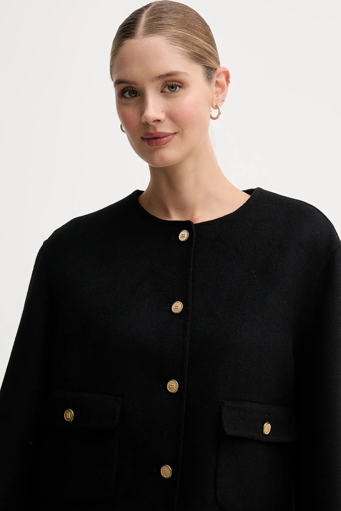 Bunda s vlnou Tommy Hilfiger černá WW0WW47446
