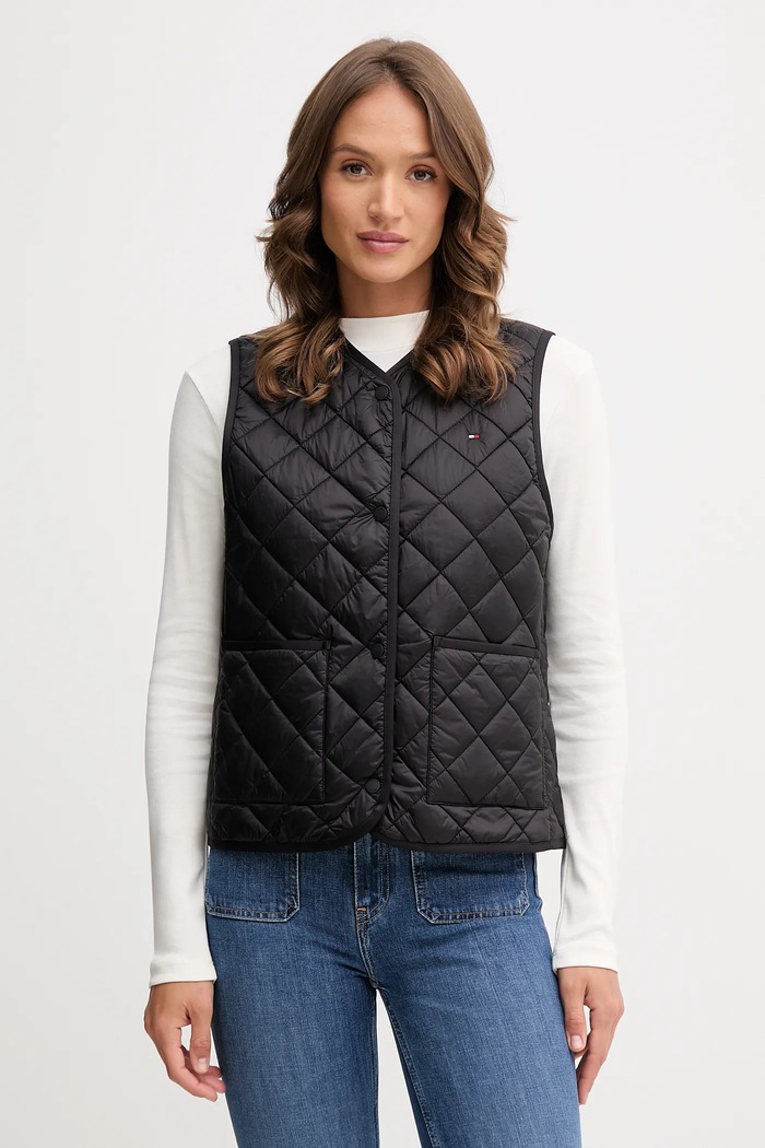 Tommy Hilfiger bezrękawnik bez kaptura czarny WW0WW47289
