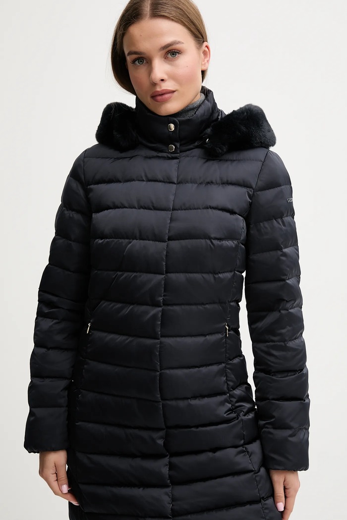 Péřová bunda Geox BETTANIE námořnická modř W5626H.T3122