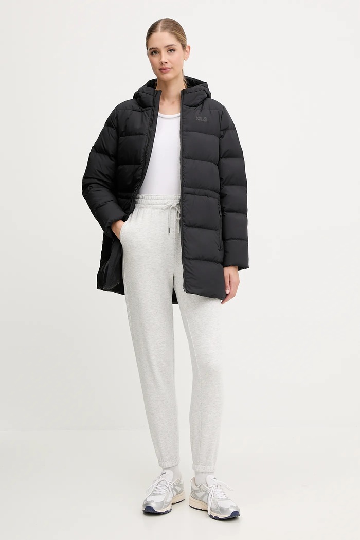 Μπουφάν με επένδυση από πούπουλα Jack Wolfskin FROZEN PALACE A65096 μαύρο AW25