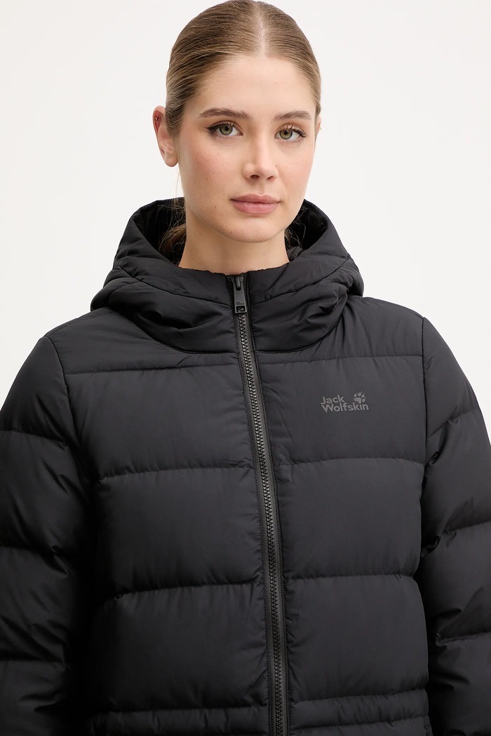 Μπουφάν με επένδυση από πούπουλα Jack Wolfskin FROZEN PALACE μαύρο A65096