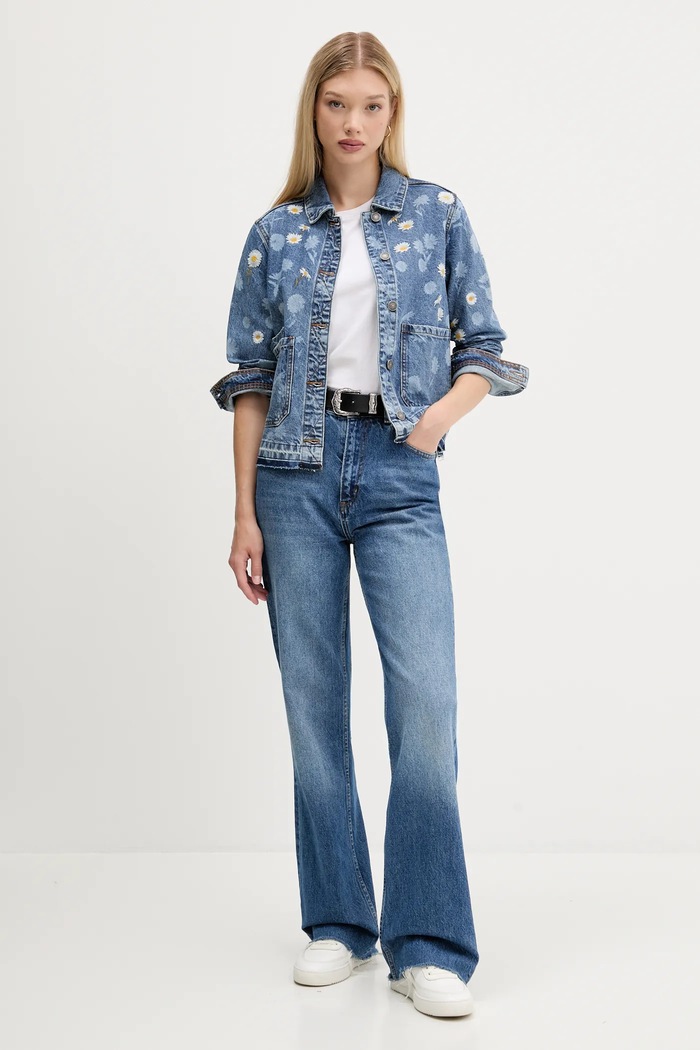 Rifľová bunda Desigual DAISY 25WWED15 modrá AW25
