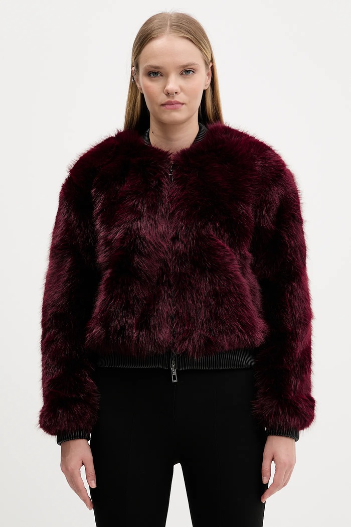 Desigual kurtka bomber RASPBERRY bez kaptura bordowy 25WWEW67