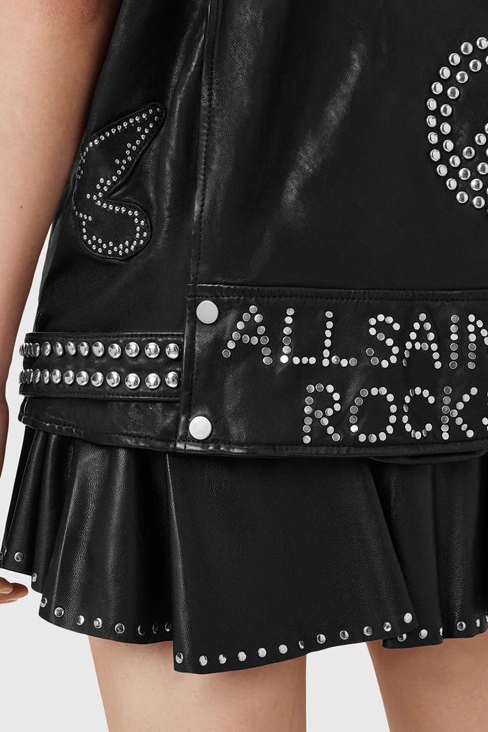 Usnjen brezrokavnik AllSaints BILLIE W051LC črna