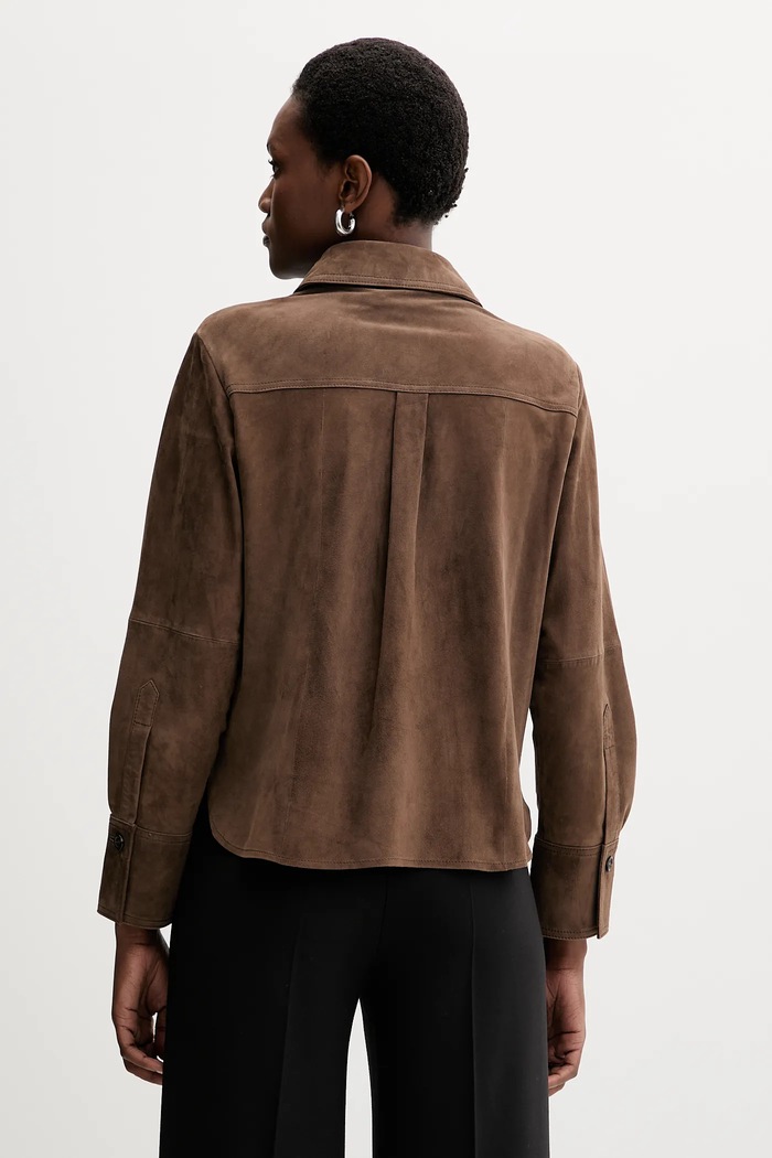 Abbigliamento Marella camicia in pelle scamosciata 2523446041200 marrone