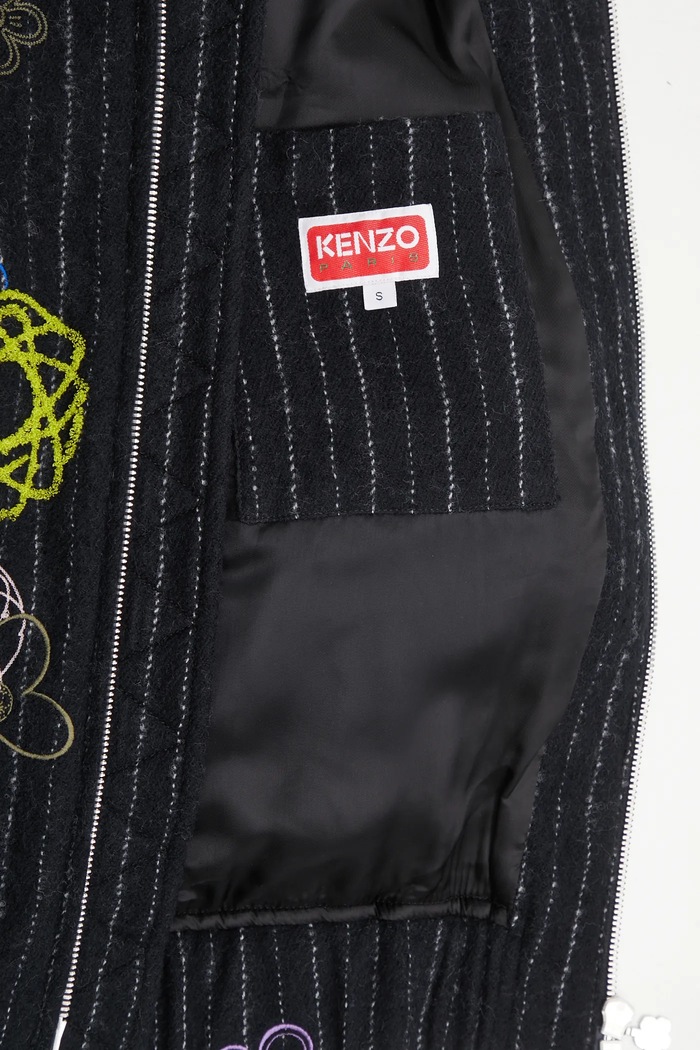 Kenzo kurtka wełniana Futura Bomber FF62BL2409GM