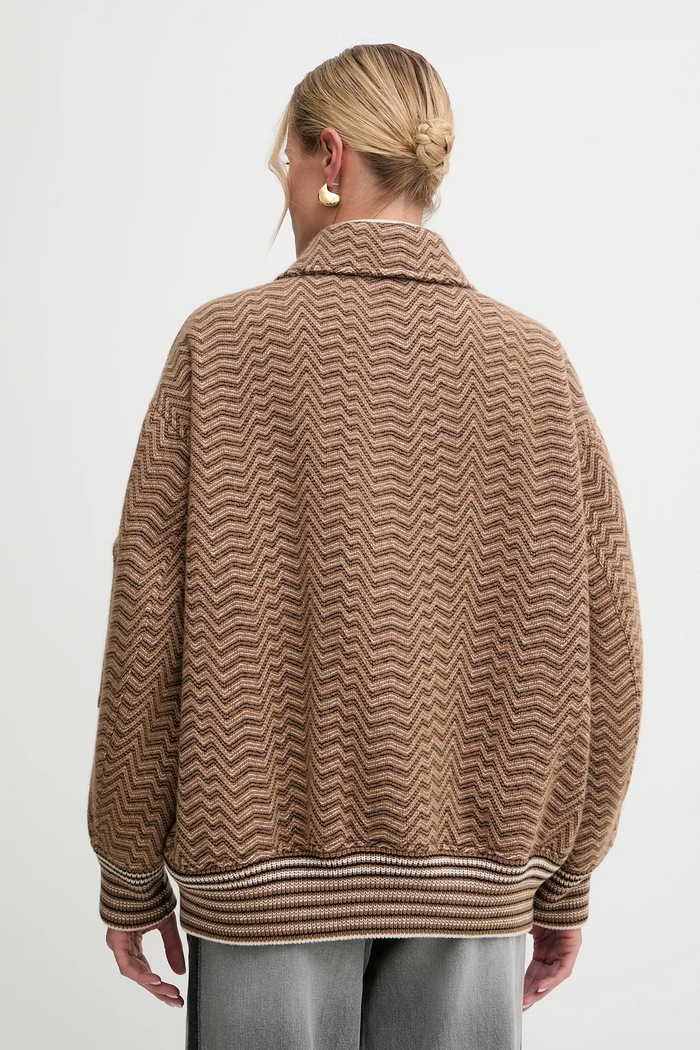 Oblečenie Bunda s prímesou vlny Missoni DS25WC1F.BC005R hnedá