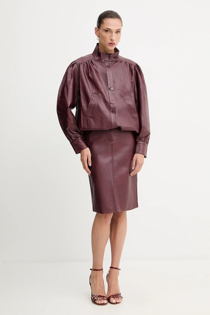 Bunda Bardot burgundské 60034JB