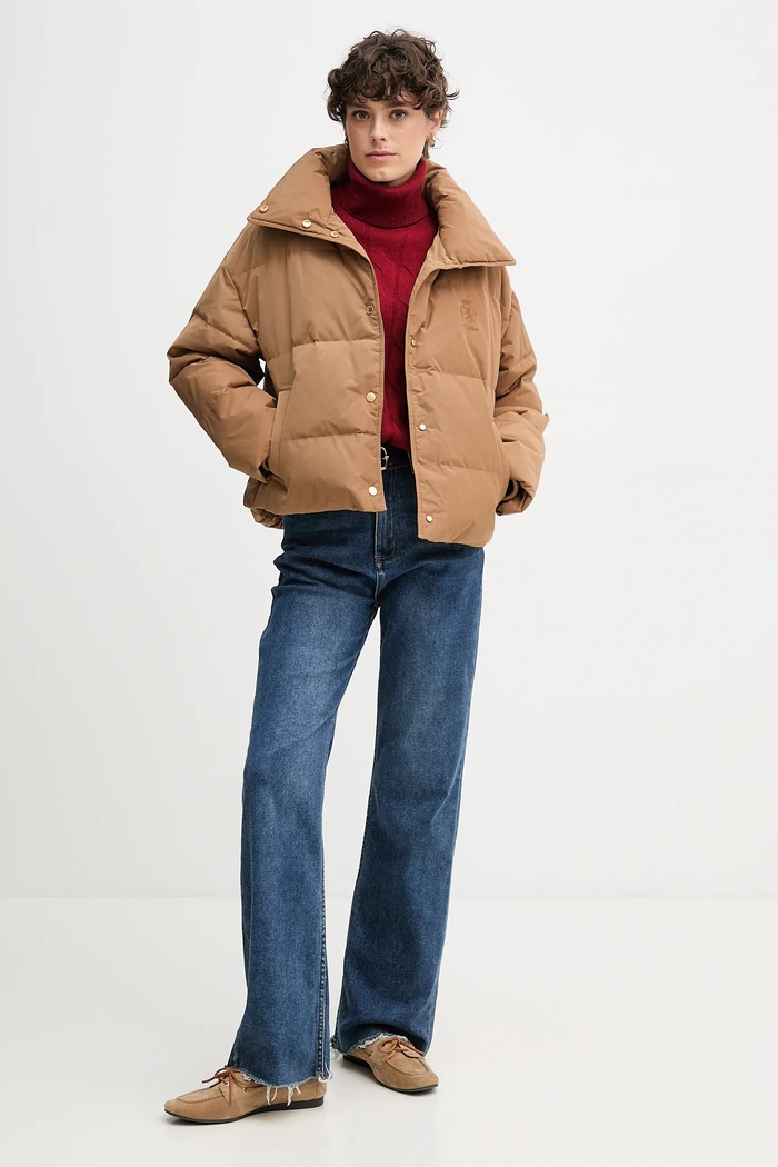 Tommy Hilfiger kurtka puchowa WW0WW47294 brązowy AW25