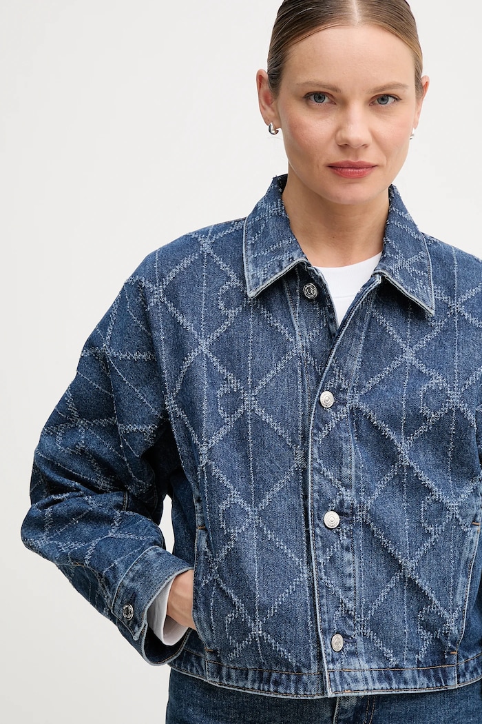 Rifľová bunda Calvin Klein Jeans modrá LV047D749G