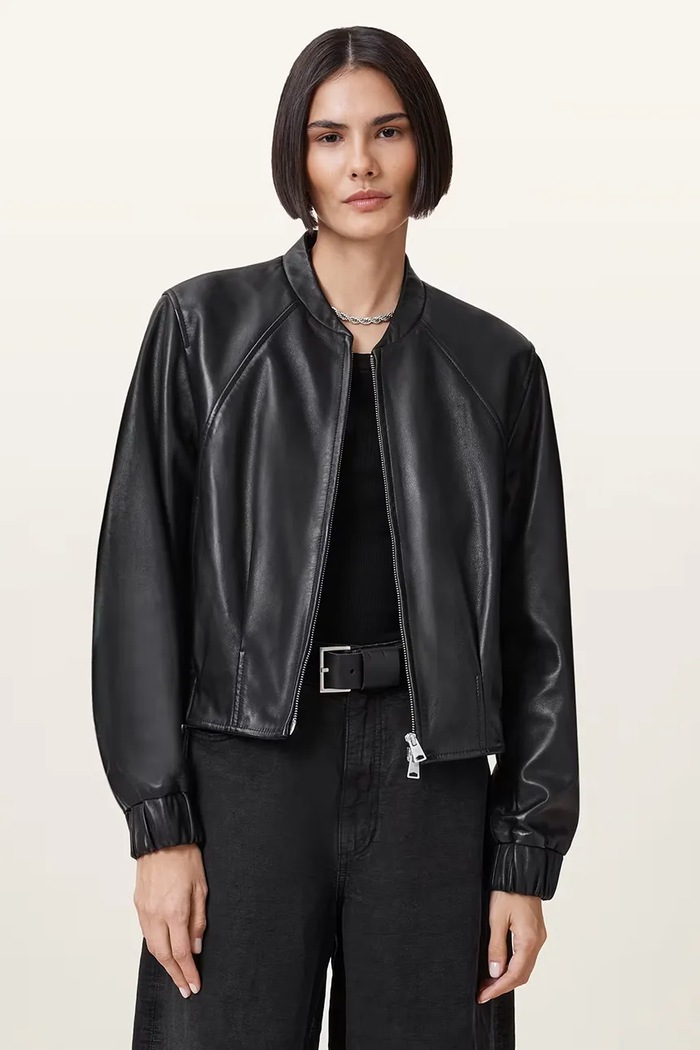 AllSaints Δερμάτινο μπουφάν AllSaints MARTINA μαύρο W008LD