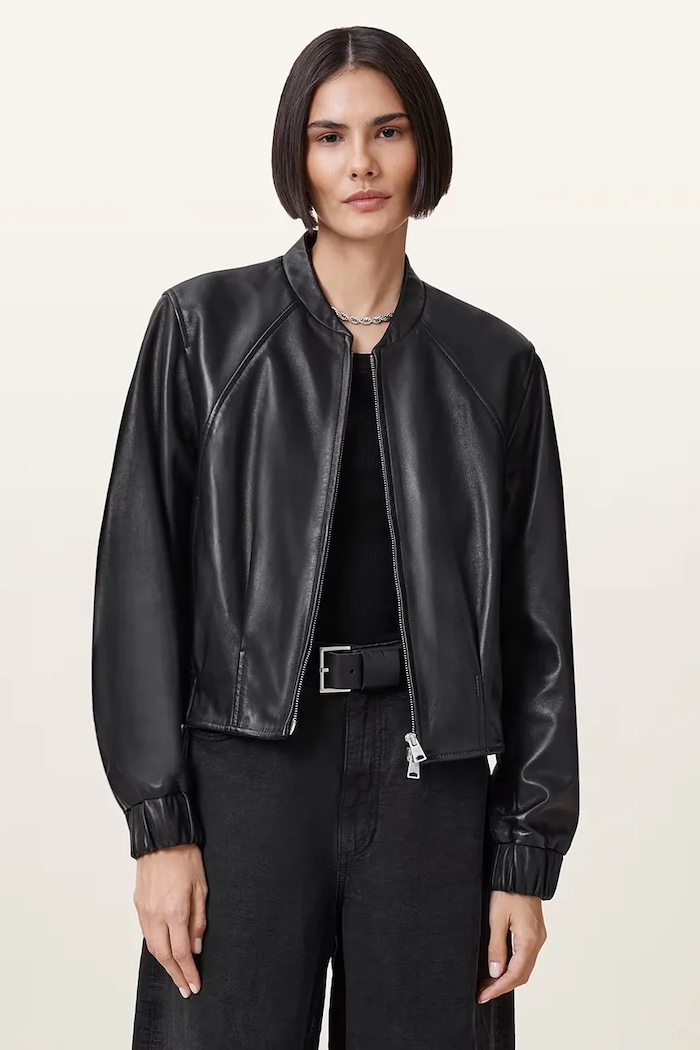 AllSaints Δερμάτινο μπουφάν AllSaints MARTINA μαύρο W008LD