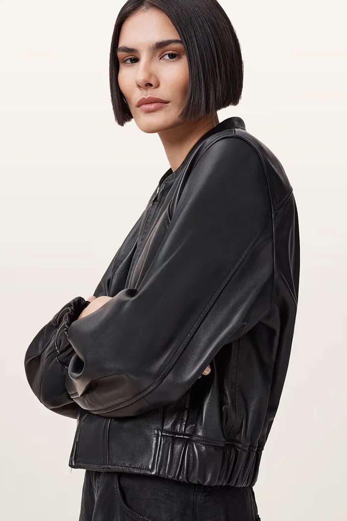 Δερμάτινο μπουφάν AllSaints MARTINA AllSaints μαύρο W008LD