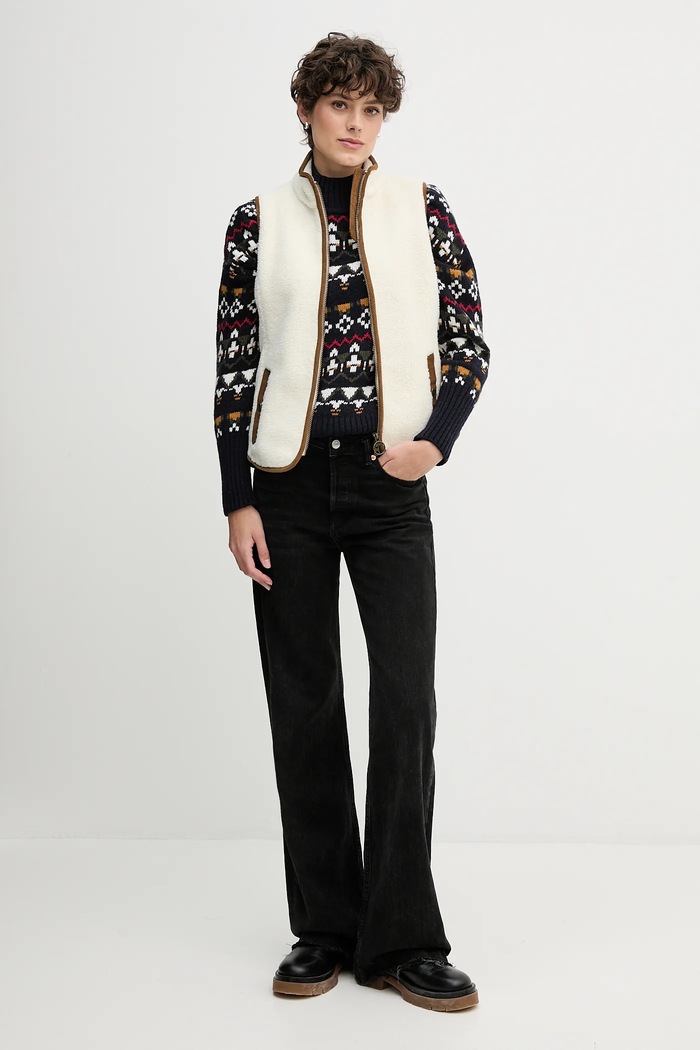 Barbour vestă de fleece BURFORD LFL0055 bej AW25