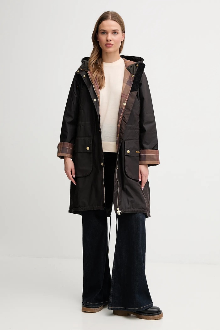 Вощена парка Barbour MARCY LWX1456 коричневий AW25