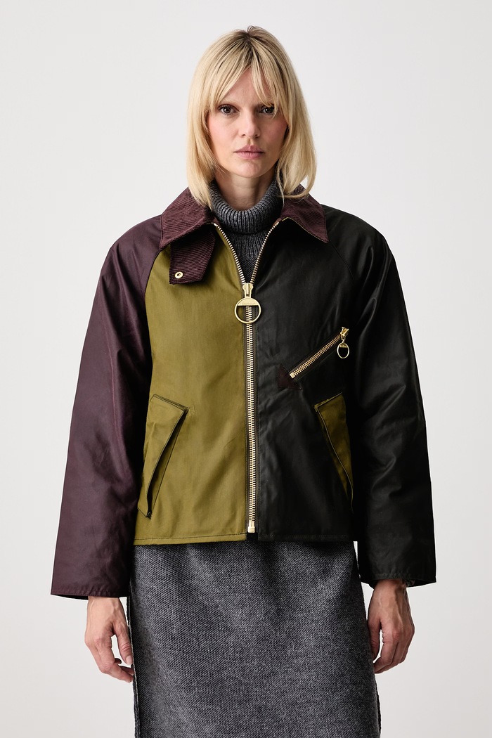 Barbour krótka kurtka damska bawełniana ARLENE zielony LWX1482